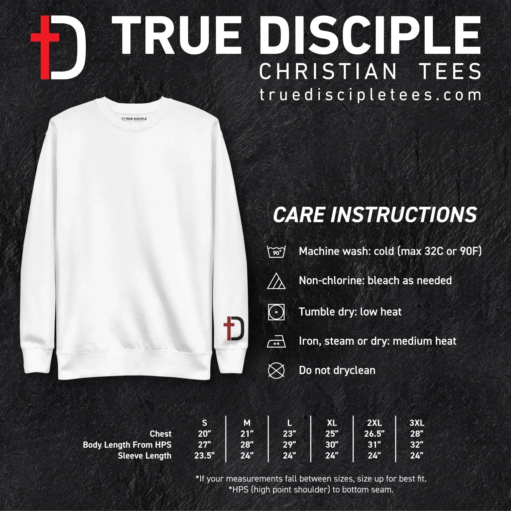 Sweatshirt-Care-Instructions-True Disciple Tees