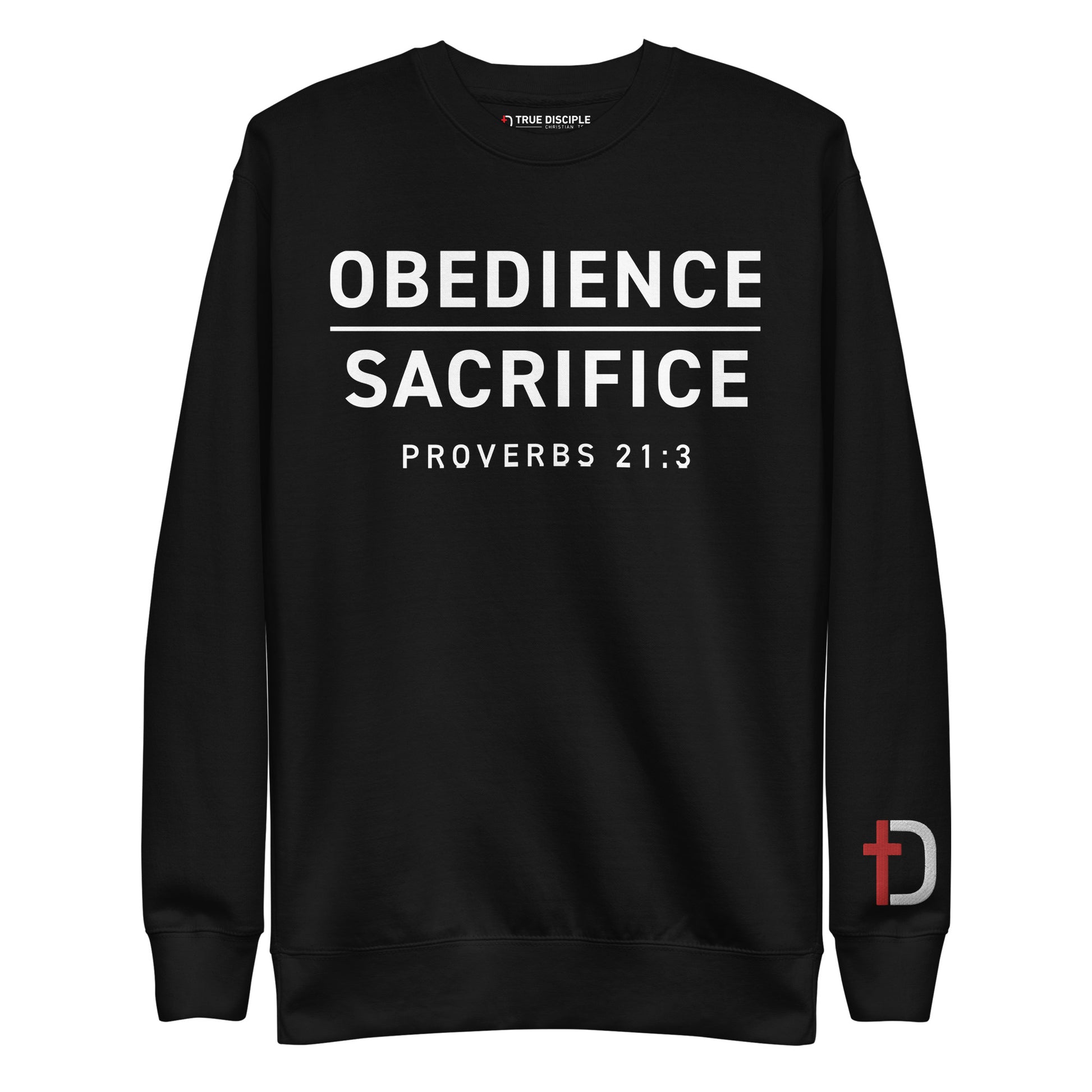 obedience-unisex-premium-sweatshirt-black-frontProduct mockup